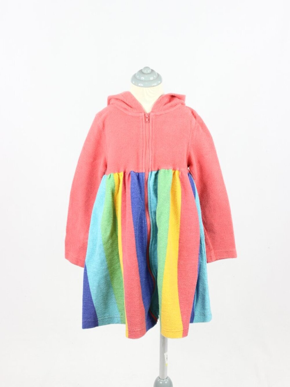 Girls' TUCKER + TATE Rainbow Striped Cotton Terry Cloth Swim Coverup, Size 6